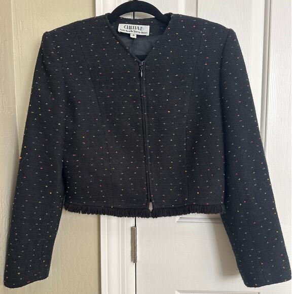 Vintage Chetta B Blazer Zipper Jacket Lined 4 - Picture 1 of 9